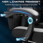 Gaming Chair for Adult, Computer Chair with Footrest Video Game Chair Big and Tall Gaming Chair with Massage Lumbar Support, Adjustable Height and 360° Swivel Seat(Grey)