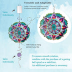 Goolyrusim Wind Spinner Mandala Jasmine, 12Inch Laser Cut Stainless Steel Wind Spinners, 3D Hanging Wind Sculptures for Yard and Garden Decoration Outdoor Decor Ornament, Mandala Gifts for Women Men