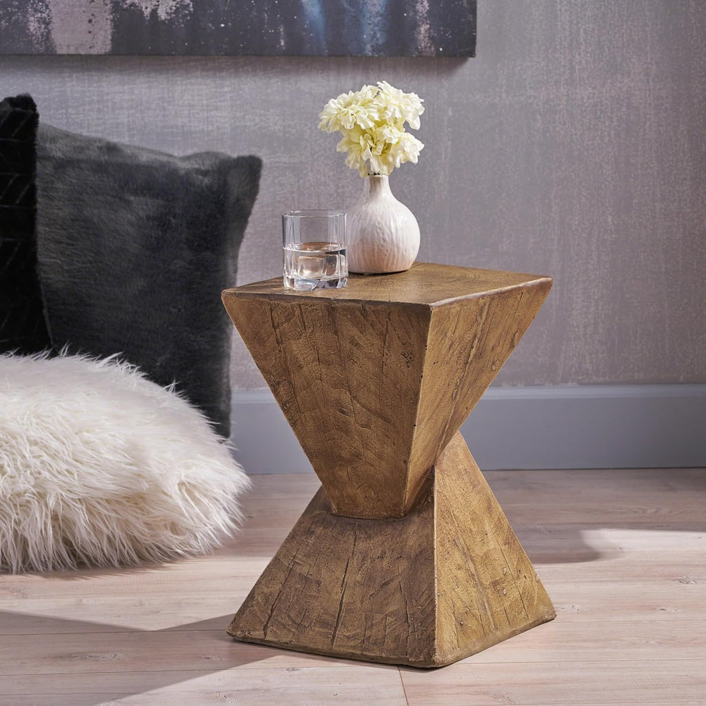 18" H Modern Side Table – Stylish Narrow Cent Table Compatible with Living Room,Bedroom,or Office – Versatile Home Furniture with Design and Sturdy Construction,Natural Color
