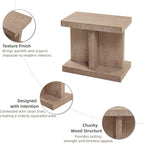 COZAYH Farmhouse Wood End Table with Open Base Shelf, Modern Minimalist Rectangular Side Table Plant Stand for Living Room, Bedroom, Natural Grain Finish
