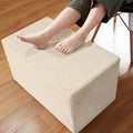 Rectangular Pouf Ottoman Soft Furry Corduroy Foot Rest for Chair | Stuffed Floor Pouf, Multi-use Ottoman for Living Room, Bedroom. Foot Rest Stool as Footrest, Extra Seat, or Side Table