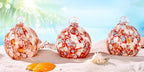 Hand Blown Glass Witch Ball,Glass Ornament Hanging Garden Gazing Ball Indoor Outdoor Home Décor. (4)
