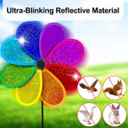 4PCS Flower Wind Spinner Sparkly Lawn Pinwheel 11.8 inch Colorful Rainbow Garden Windmill for Garden, Party, Outdoor, Yard Decor