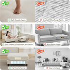 WUTUTUEE 57.5" Oversized Chaise Lounge with Ottoman Indoor, White Reading Chair with Ottoman & Sofa Bed, Chenille Upholstered Comfy Sleeper Chair for Living Room, Bedroom, Office