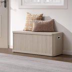 SICOTAS Storage Bench 40.2" Wide Shoe Bench with Lift Top Large Wooden Storage Chest Trunk Modern Blanket Chest with 2 Safety Hinges & Seating for Bedroom Entryway Living Room Hallway