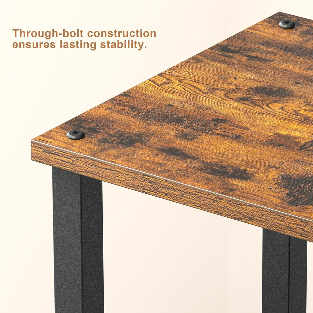 TUTOTAK End Table with Charging Station, Side Table with USB Ports and Outlets, Nightstand, 2-Tier Storage Shelf, Sofa Table for Small Space TB01BB040