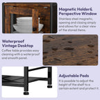 SWTYMIKI Coffee Bar Cabinet Station - Farmhouse Small Coffee Stand Station with Doors, Rustic Storage Organizer for Kitchen, Buffet Sideboard Cabinet Table for Home, Office, Corner, Bar, Espresso