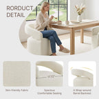 KISLOT Upholstered Dining Chairs Set of 2, Modern Arm Kitchen & Dining Room Chairs with Hidden Casters, Linen Fabric Padded Rolling Chairs, Sturdy Wood Frame, 300 lbs Capacity, Cream Beige