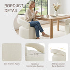 KISLOT Upholstered Dining Chairs Set of 1, Modern Arm Kitchen & Dining Room Chairs with Hidden Casters, Linen Fabric Padded Rolling Chairs, Sturdy Wood Frame, 300 lbs Capacity, Cream Beige