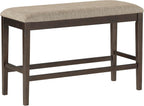 Lexicon Baronscourt Farmhouse Small Entryway Bench - 39 Inch, Upholstered Counter Height Solid Wood Frame, Padded Top, Easy Assembly , 26"Seat Height, Farmhouse End of Bed Bench For Bedroom,Dark Brown