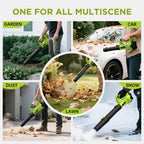 Leaf Blower Cordless, Electric Blower with 2×4.0Ah Batteries & Charger, 6-Speed, Powerful Lightweight 21V Blower Kit for Lawn, Patio, Car Drying and Light Snow, Lightweight Handheld