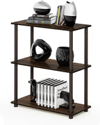 Furinno Turn-N-Tube 3-Tier Compact Multipurpose Shelf Display Rack, Walnut/Brown