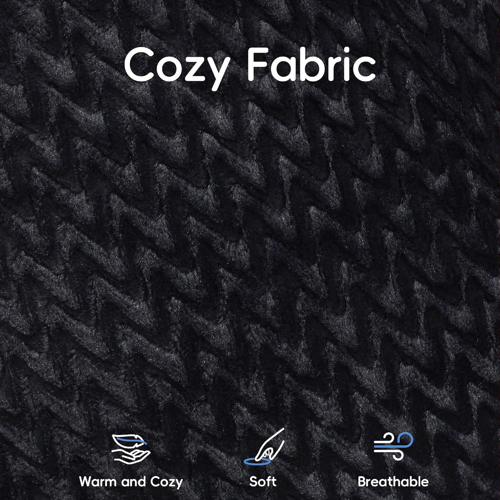 Hobestluk Giant Memory Foam Bean Bag, No-Assembly, Chevron Black Large | High Density Memory Foam, Washable & Removeable Cover, Durable Zipper, Skin Friendly Fabric, Soft Faux Fur, No Assembly