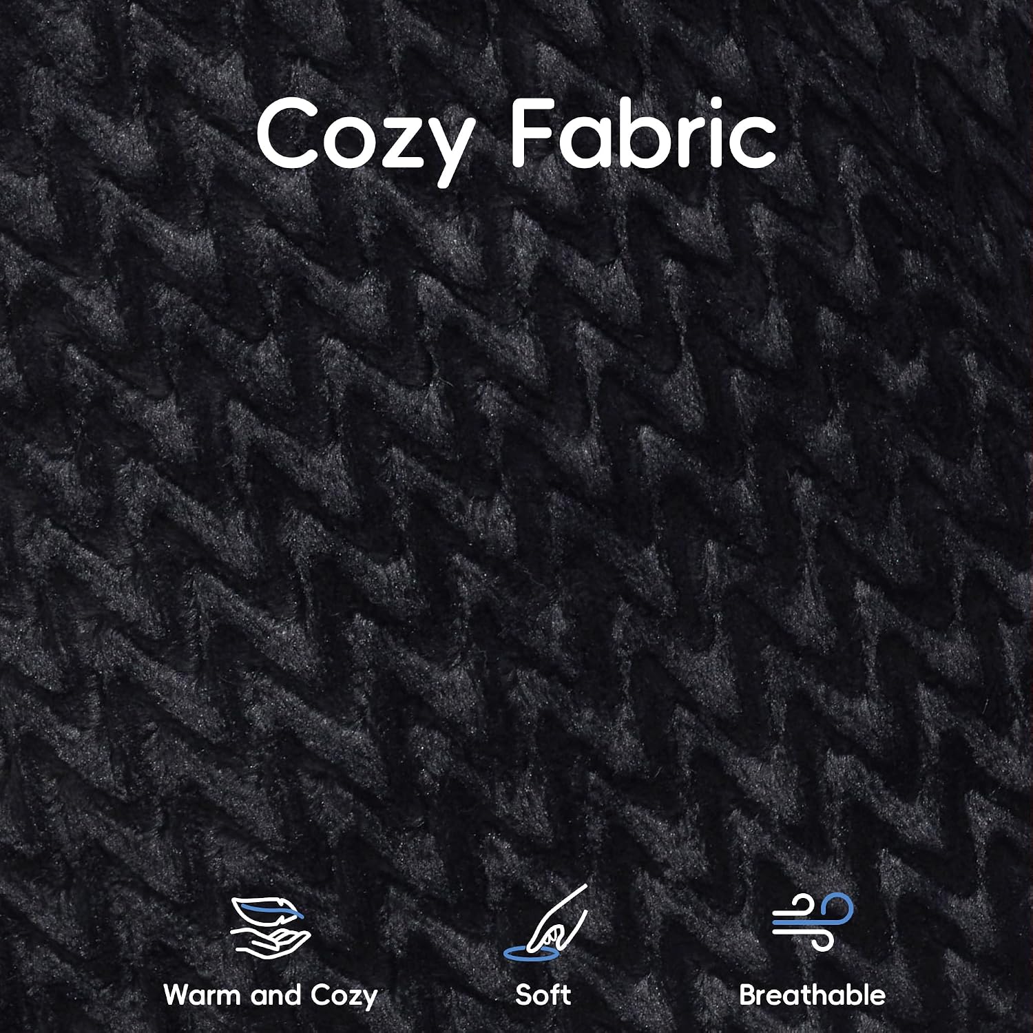 Hobestluk Giant Memory Foam Bean Bag, No-Assembly, Chevron Black Large | High Density Memory Foam, Washable & Removeable Cover, Durable Zipper, Skin Friendly Fabric, Soft Faux Fur, No Assembly