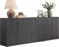 SICOTAS Buffet Cabinet with Storage Accent Sideboard Modern Credenza with Doors & Shelves Fluted Media Console Mid Century Coffee Bar Table for Living Room Kitchen Dining Room Hallway(3PCS)