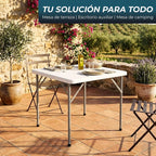 Plastic Folding Table | Capacity for 2-4 People | Sturdy and Portable | Indoor and Outdoor Use | Easy to Clean and Store, White, 86CM