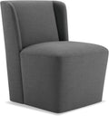 KISLOT Dining Chairs with Casters No Assembly Upholstered Wingback Single Sofa Armless Deskchair for Bedroom Waiting Room Kitchen Diningroom