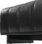 Christopher Knight Home Lamie Faux Leather Upholstered Dining Bench, Wooden Entryway Bench, Long Sofa Footstool for Living Room, Bedroom End of Bed Bench, Black