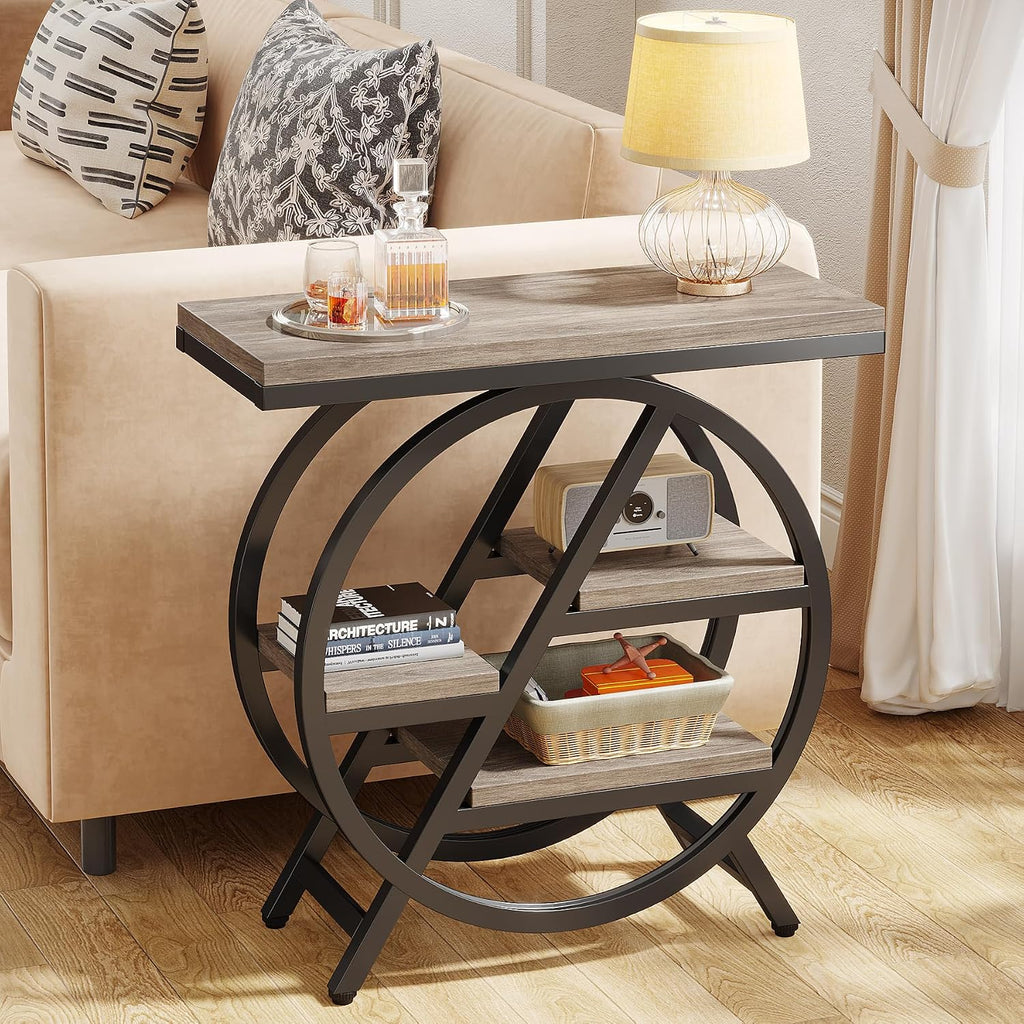 LITTLE TREE Set of 2 End Table, 4-Tier Narrow Side Table