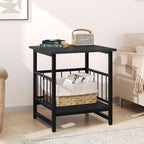 EazeHome 18" Square End Table, Modern Nightstand Side Table, Nightstand with Open Storage Shelf for Living Room, Heavy Duty Stand of Mini Beverage for Dorm, Kitchen Room, Black