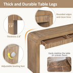 Console Table, 54.3" Wood Couch Table with Drawers, Farmhouse Entryway Table for Entrance, Hallway, Living Room, Easy Assmebly, Natural