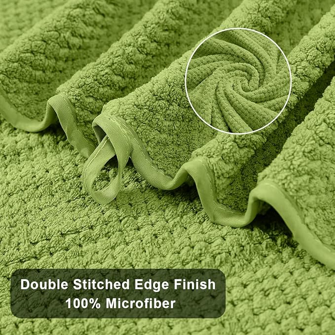 Extra Large Bath Towels Set 35x70 Inches - Olive Green Luxury 600 GSM Oversized Bath Sheet Towel,Ultra Soft Microfiber - Quick Dry,Highly Absorbent Shower Towels Spa Hotel Bathroom Towel Set (4-Pack)