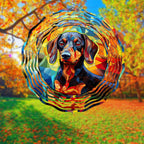 Dachshund Dog Wind Spinners Outdoor Dog Memorial Gifts, 3D Metal Kinetic Hanging Garden Wind Spinner, Spinner Decor, Wind Sculptures for Outdoor & Indoor, Window, Yard Decor (Dachshund 1)