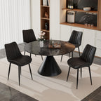 VECELO Dining Chairs Set of 4, Velvet Fabric & Metal Frame, Mordern Style for Kitchen, Living Room,Offcie, Black