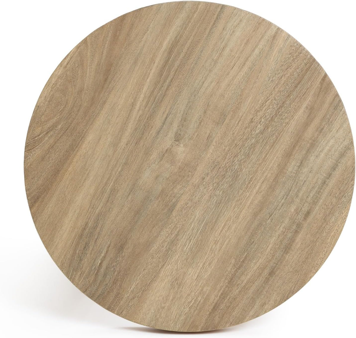 LuxenHome Round Side Table, 19" Tall End Table with 3 Pillar Legs, Modern Farmhouse Dark Oak Finish Wooden Couch Side Tables, Accent Table for Living Room, Bedroom