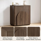 CHITA Sideboard Buffet Cabinet with Storage, Small Storage Cabinet with Doors and Shelves for Living Room Accent, Bar, Kitchen, Walnut
