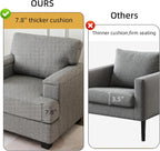 Oversized Accent Chair with Armrest Organizer,Comfy Living Room Chairs with Thick Cushion,Upholstered Armchair with Storage,Big Reading Chair,Sofa Chair for Bedroom,Linen,Dark Gray