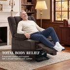 Korser Power Lift Recliner Chair with Massage and Heat for Elderly, Electric Lift Recliner for Adults with 2 Cup Holders, 2 Side and 2 Front Pockets, Lift Chairs Recliners for Living Room, Brown