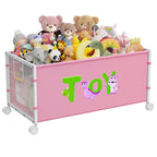 JBBTOOL Large Toy Box, Toy Storage Organizer for Kids, Toy Chest for Toddlers with 360° Wheels, Toybox for Living Room, Oxford Cloth Toy Box for Boys, Girls, Stuffed Animals, Clothes
