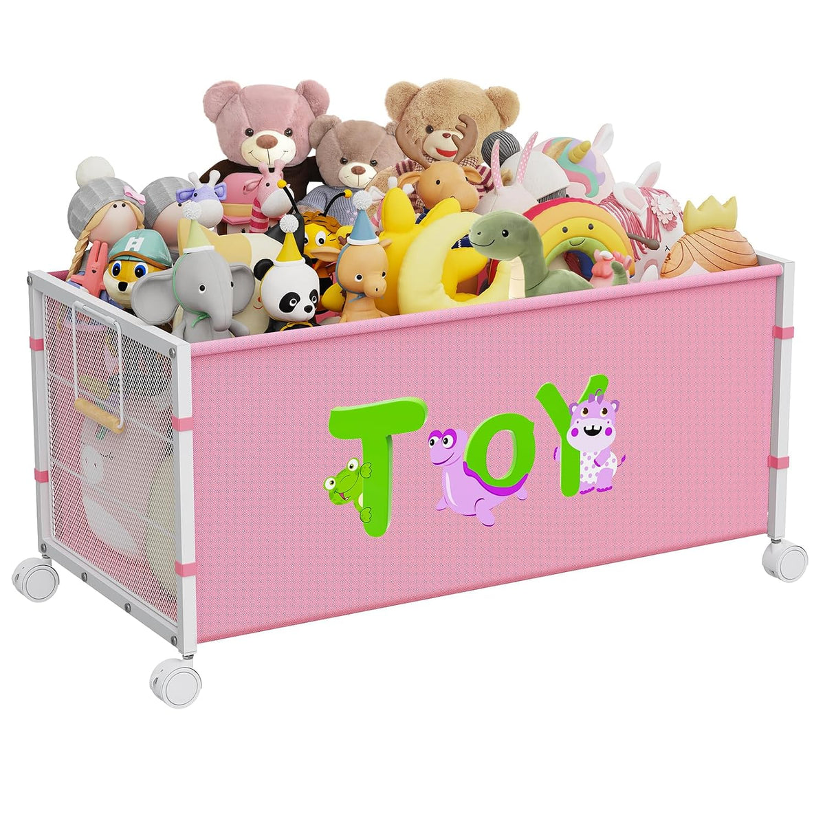 JBBTOOL Large Toy Box, Toy Storage Organizer for Kids, Toy Chest for Toddlers with 360° Wheels, Toybox for Living Room, Oxford Cloth Toy Box for Boys, Girls, Stuffed Animals, Clothes