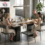 HOMCOM Modern Dining Table for 6, 63" Rectangle Kitchen Table with Trapezoid Pedestal Base, Dining Room Table for Home, Apartment, Livign Room Black and Light Walnut
