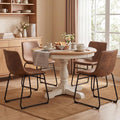 GOTMINSI Dining Chairs Set of 4, 18 Inch Modern Dinner Chairs, Armless Dining Room Chairs with Sturdy Metal Legs and Upholstered Backrest for Kitchen(Dark Brown)