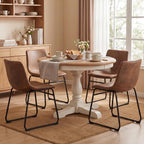GOTMINSI Dining Chairs Set of 4, 18 Inch Modern Dinner Chairs, Armless Dining Room Chairs with Sturdy Metal Legs and Upholstered Backrest for Kitchen(Dark Brown)