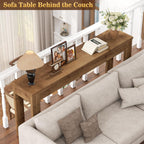 Armocity Console Table for Entryway, 47" Farmhouse Sofa Tables Narrow Long | Entry Way Table Behind Couch, Hallway Table for Entrance, Living Room, Foyer, Brown Oak