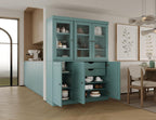 Palace Imports 100% Solid Wood 48.5"" Pantry China Cabinet with Raised Panel, Frosted Glass Doors, 2-Drawers and Adjustable Shelves