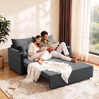 Krcix 3 in 1 Sofa Bed, 56" Convertible Pull Out Couch, Loveseat Sleeper | Multi-Function Couch Bed for Living Room, Small Space-Saving, Sleeper Couches with Storage Pocket, Cup Holder, Charcoal Grey