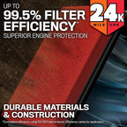K&N Engine Air Filter: Extended Life 24,000 Mile Replacement Air Filter: Compatible with 2010-2019 Jeep/Dodge SUV V6/V8 (Grand Cherokee, Durango), KNX-2457