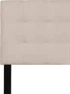 Flash Furniture Bedford Box Stitch Tufted Upholstered King Size Headboard in Beige Fabric