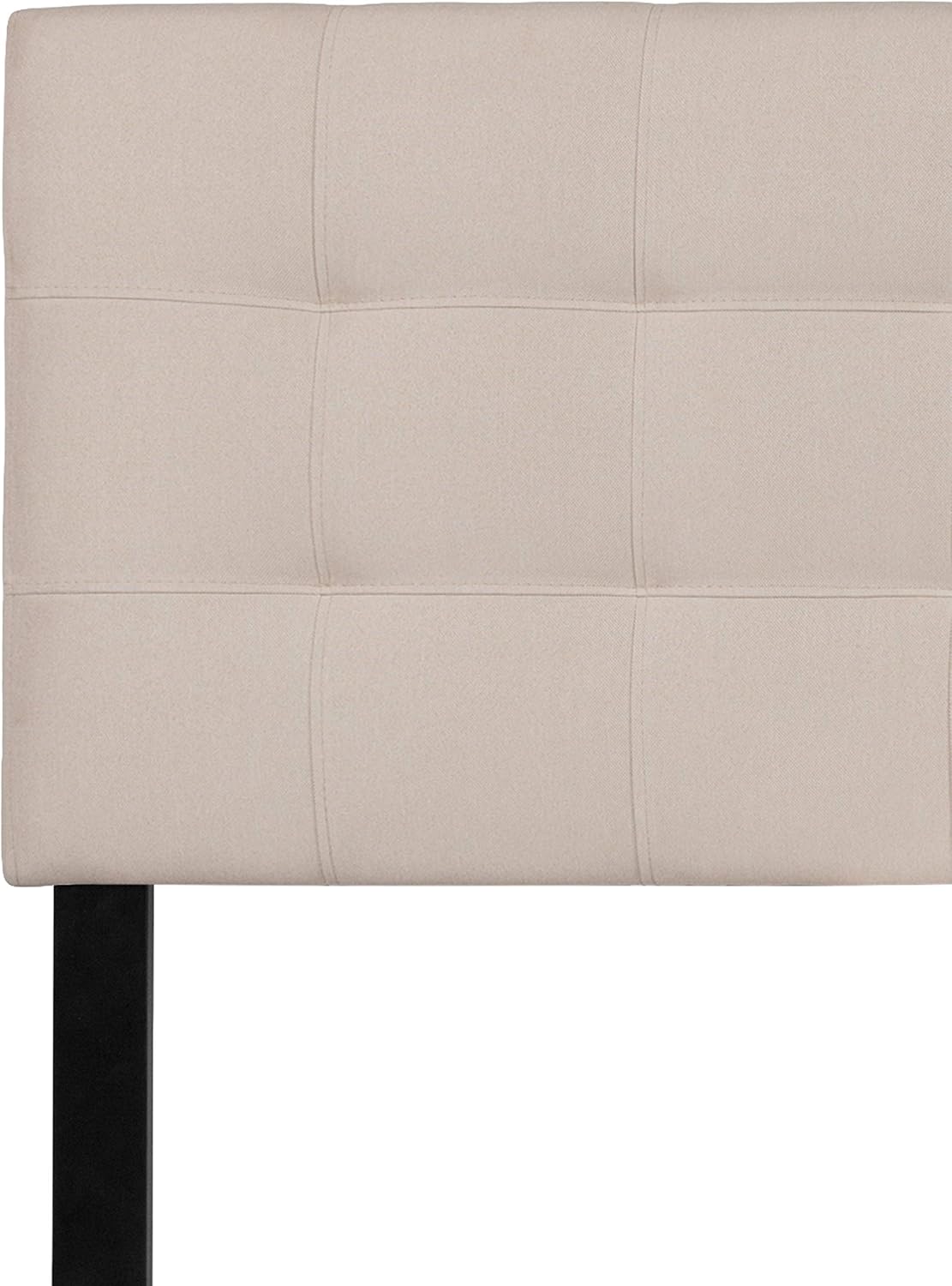 Flash Furniture Bedford Box Stitch Tufted Upholstered King Size Headboard in Beige Fabric