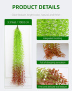 5 Pack Artificial Hanging Willow Vine (3.3ft) - Fake Greenery Plants for Indoor/Outdoor Decor, Wedding & Photography - Red Tail Design (No Basket Included)