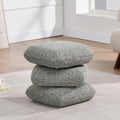 DUHOME 360°Swivel Upholstered Square Ottoman with Storage,Modern Boucle Ottoman Coffee Table with Removable Top White Vanity Stool with Storage for Bedroom, Living Room, Dark Green