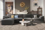 EASE MOOSE Oversized Sectional Modular Sofa,Extra Large L Shaped Couch Wide Deep Seat, Modern Comfy Modular Cloud Couch for Living Room,Removable and Washable