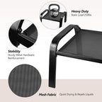 Outdoor Footstools All Weather Ottomans Solid Steel Frame Footrest Seat Side Table Black
