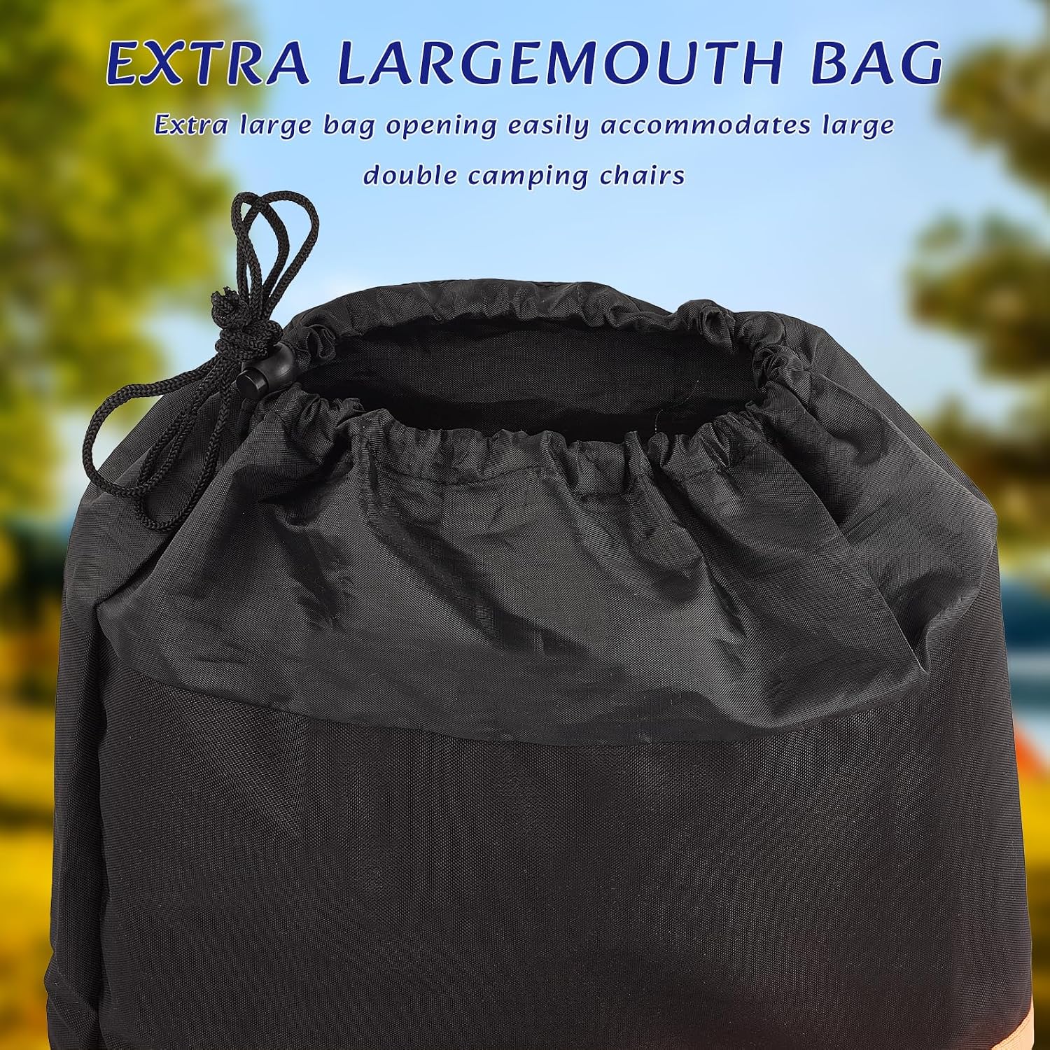 48" x 11" Large Camping Chair Storage Bag, 600D Oxford Cloth Chair Replacement Bag with Adjustable Shoulder Straps, Heavy Duty Carry Sack for Lawn Fishing Hammock Tent Yoga Mat