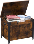 IDEALHOUSE Storage Bench, 23.6" Retro Wooden Storage Chest with 2 Safety Hinges, Loads 300 lb, Easy Assembly, Storage Ottoman Bench for Bedroom Entryway Living Room, Rustic Brown