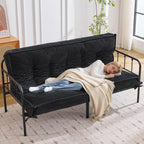 Futon Mattress Queen Size 8",Foldable Floor Mattress (Frame Not Included) | Futon Sofa Bed Thick High Density Shredded Foam,Medium Firm Japanese Style Sleeping Pad for Guest Bedroom Living,Black